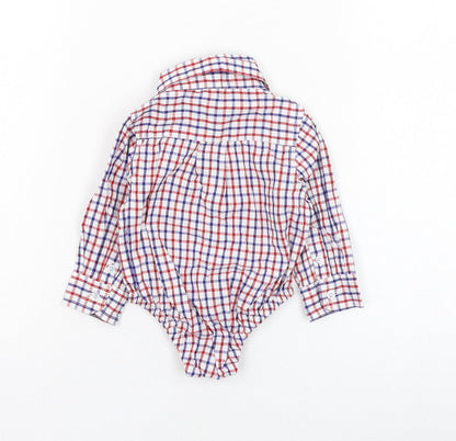 Andy & Evan Boys Ivory Check Cotton Basic Button-Up Size 3-6 Months Collared Button
