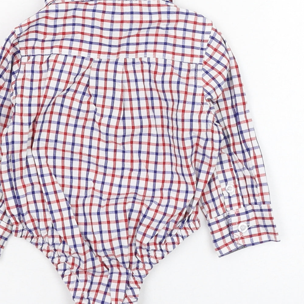 Andy & Evan Boys Ivory Check Cotton Basic Button-Up Size 3-6 Months Collared Button