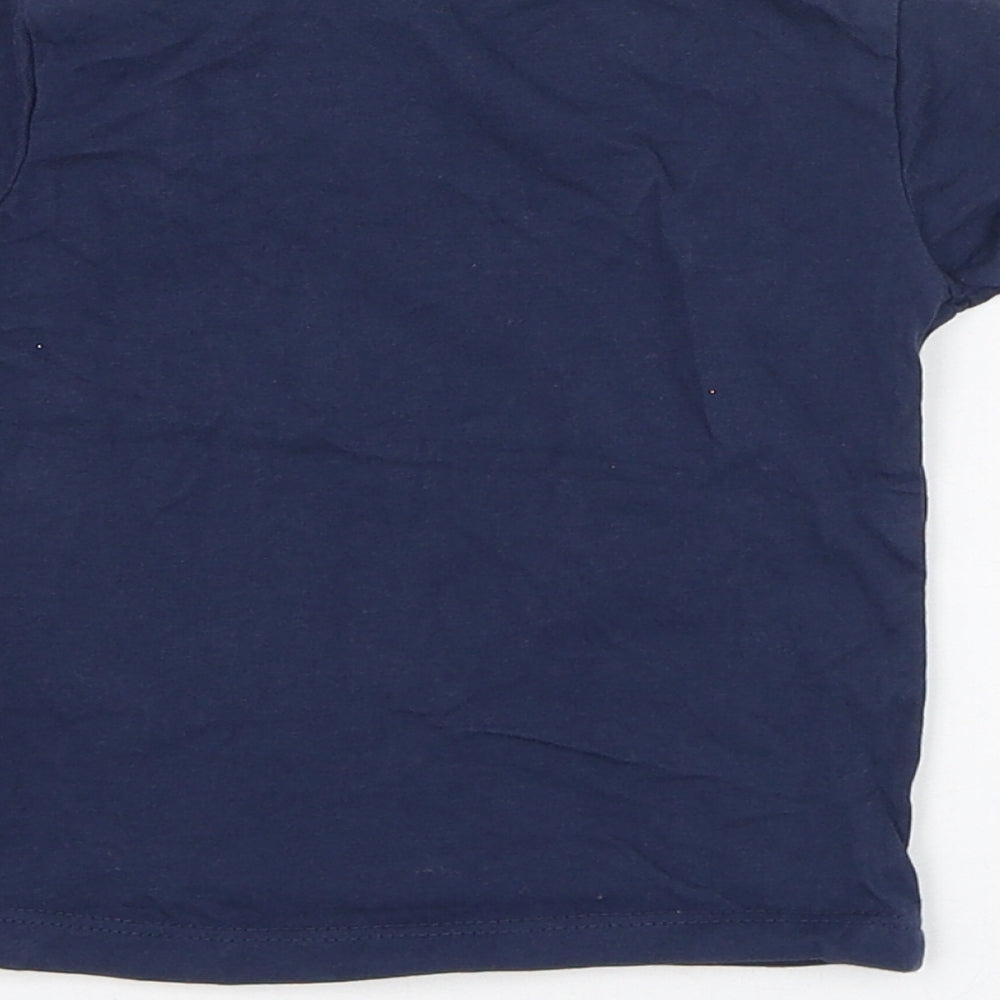 Matalan Boys Blue  Cotton Basic T-Shirt Size 6-9 Months Round Neck Pullover - Mama knows best