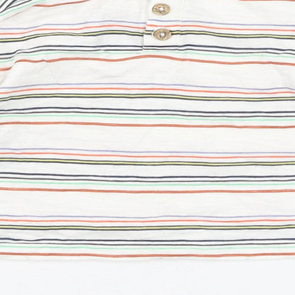 Dunnes Stores Boys White Striped Cotton Basic T-Shirt Size 3-6 Months Round Neck Pullover