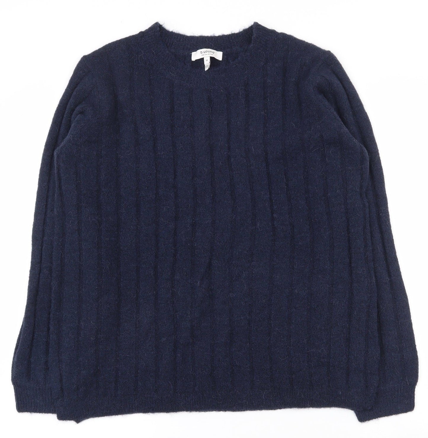 b.young Mens Blue Round Neck  Acrylic Pullover Jumper Size M