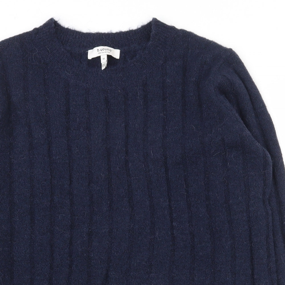 b.young Mens Blue Round Neck  Acrylic Pullover Jumper Size M