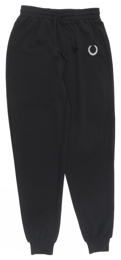 Womens UK Size XS SheIn Regular Fit Jogger Black Trousers