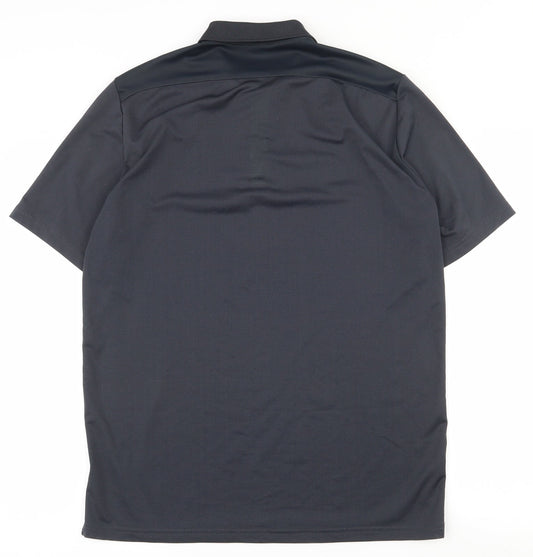 Artengo Mens Grey  Polyester  Polo Size M Collared Button