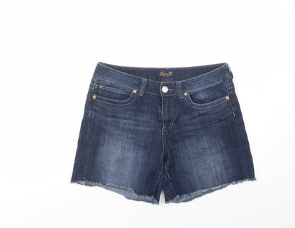 Seven Womens Blue  Cotton Cut-Off Shorts Size 34 in L6 in Regular Button