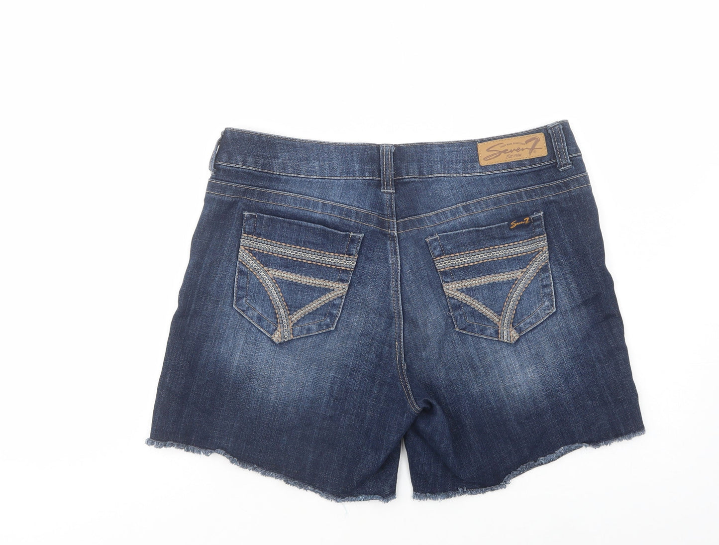 Seven Womens Blue  Cotton Cut-Off Shorts Size 34 in L6 in Regular Button
