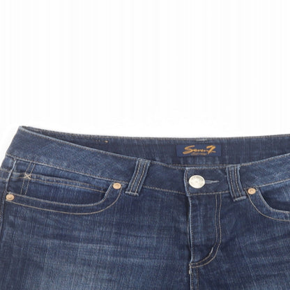 Seven Womens Blue  Cotton Cut-Off Shorts Size 34 in L6 in Regular Button