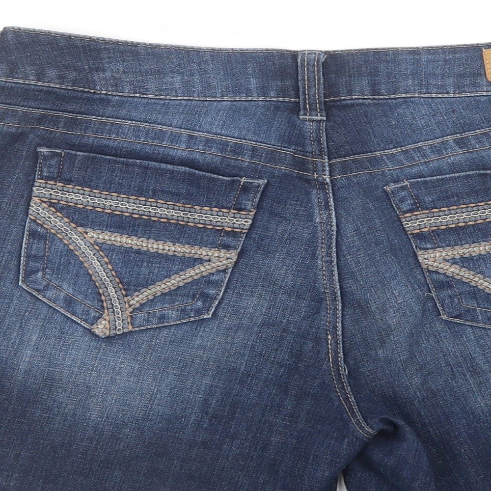 Seven Womens Blue  Cotton Cut-Off Shorts Size 34 in L6 in Regular Button