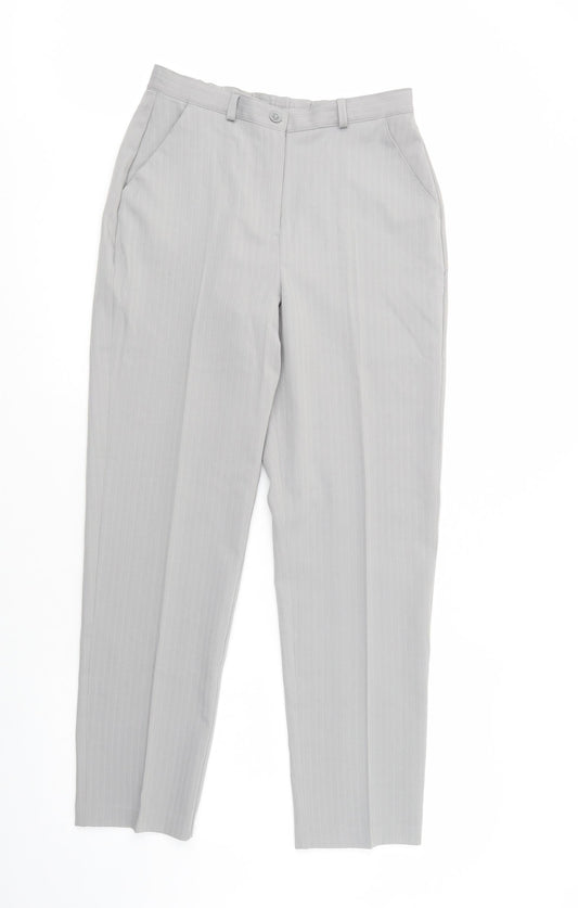 Womens UK Size 10 Slimma Regular Fit Dress Pants Grey Trousers