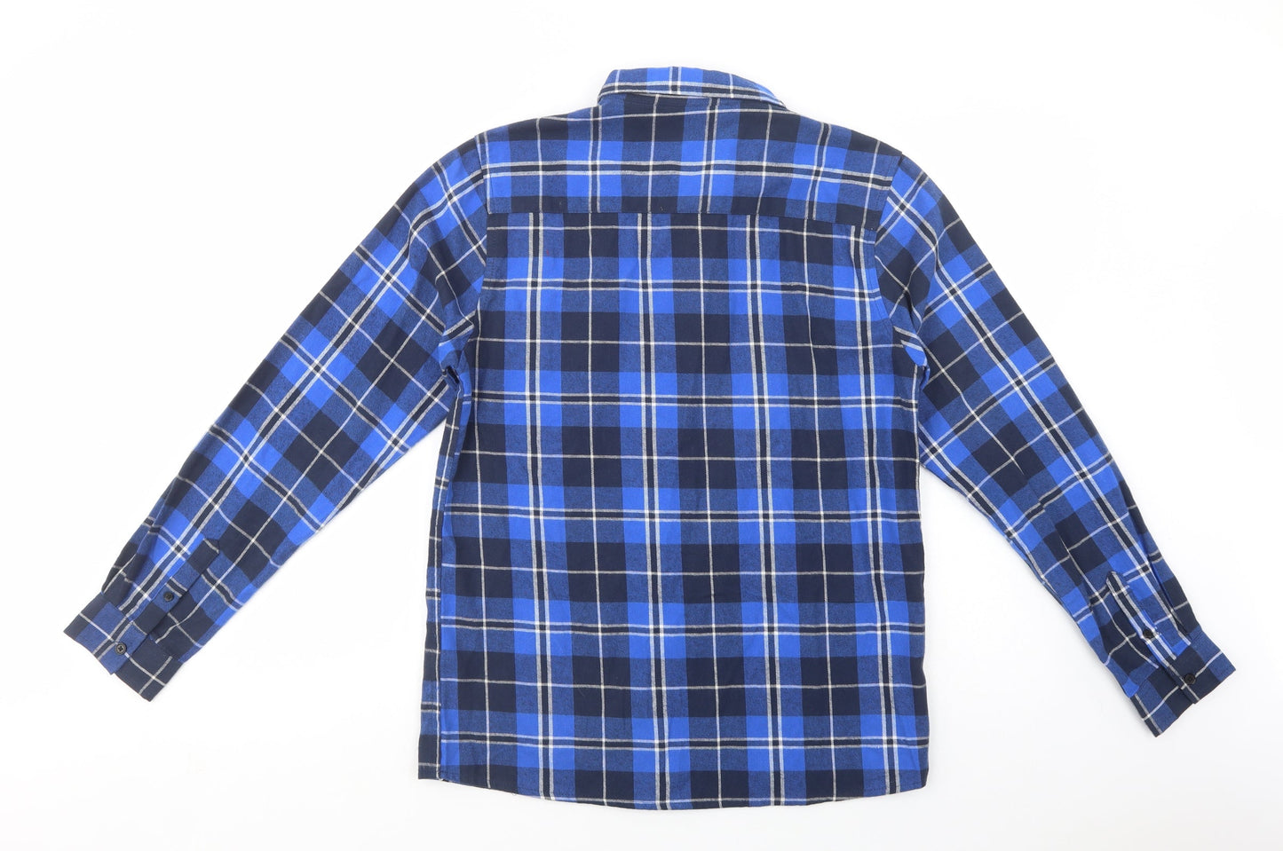 Another Influence Mens Blue Plaid Cotton  Button-Up Size M Collared Button