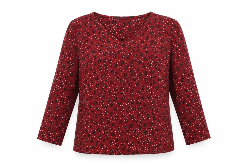 Womens UK Size 12 Bonmarché Red Basic Blouse