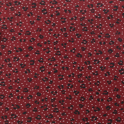 Bonmarché Womens Red Animal Print Polyester Basic Blouse Size 12 V-Neck