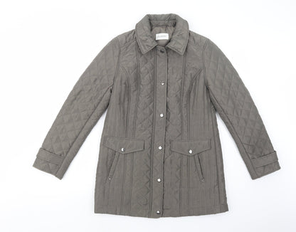 Womens UK Size 10 Marks and Spencer Green Quilted Coat