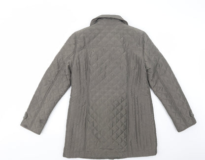 Womens UK Size 10 Marks and Spencer Green Quilted Coat