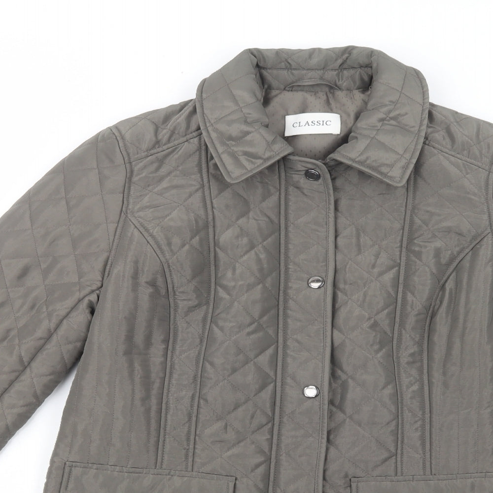 Womens UK Size 10 Marks and Spencer Green Quilted Coat