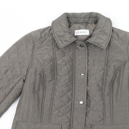 Womens UK Size 10 Marks and Spencer Green Quilted Coat