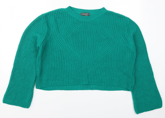 Primark Womens Green Round Neck  Acrylic Pullover Jumper Size 10