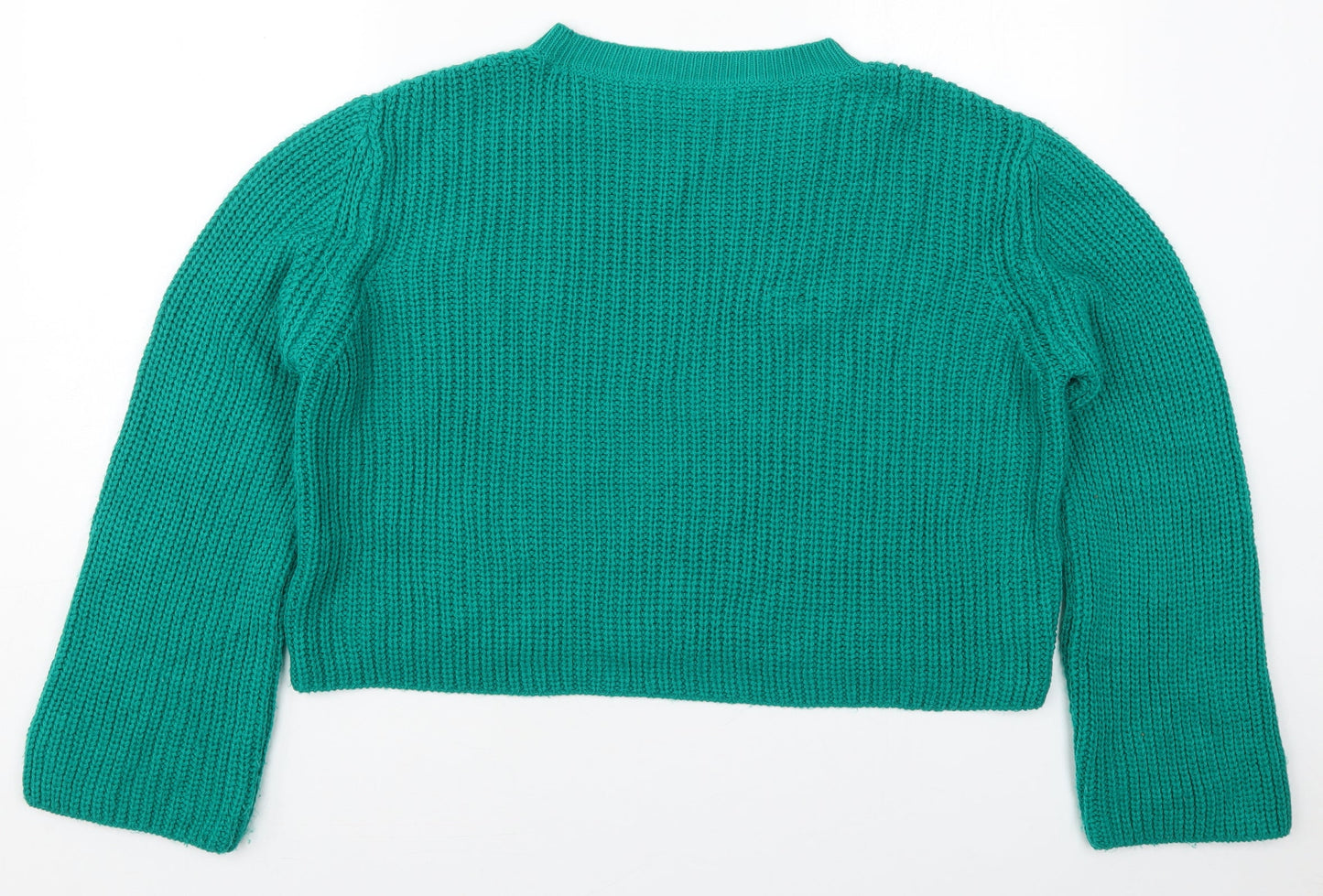 Primark Womens Green Round Neck  Acrylic Pullover Jumper Size 10