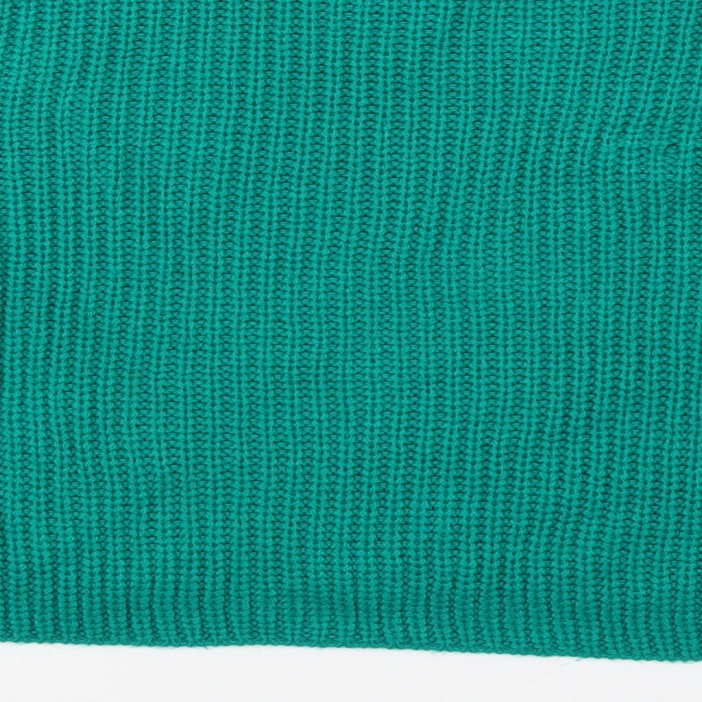 Primark Womens Green Round Neck  Acrylic Pullover Jumper Size 10