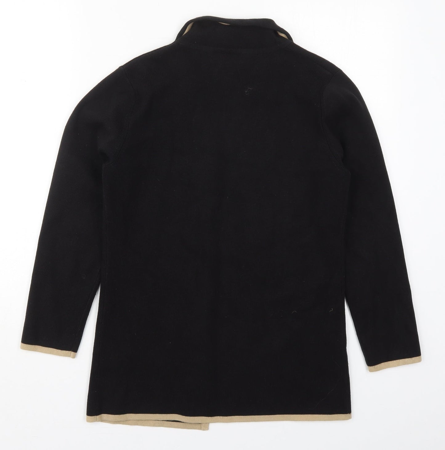 Journal Womens Black Collared  Acrylic Cardigan Jumper Size 10