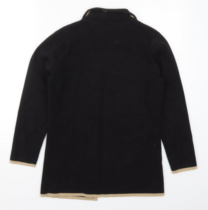 Journal Womens Black Collared  Acrylic Cardigan Jumper Size 10
