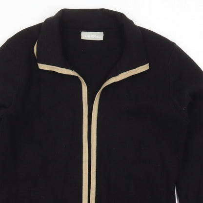Journal Womens Black Collared  Acrylic Cardigan Jumper Size 10