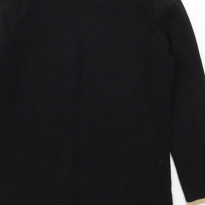 Journal Womens Black Collared  Acrylic Cardigan Jumper Size 10