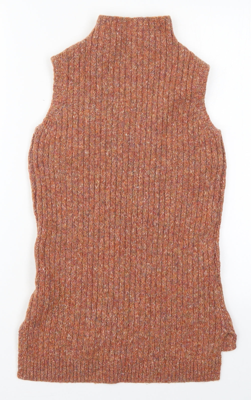 F&F Womens Orange Mock Neck  Polyester Vest Jumper Size 6