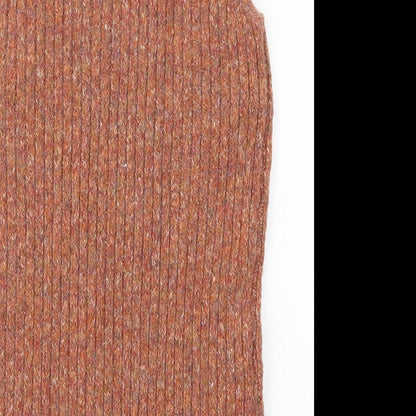 F&F Womens Orange Mock Neck  Polyester Vest Jumper Size 6