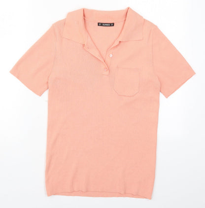 Dunnes Womens Pink  Polyester Basic Polo Size XL Collared