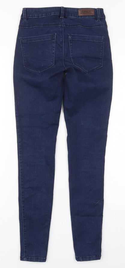 Only Womens Blue  Cotton Skinny Jeans Size S L30 in Regular Button