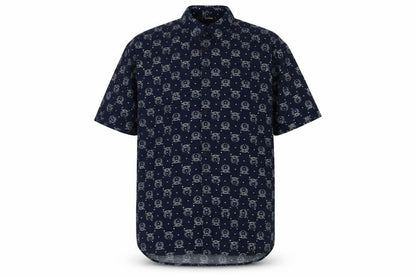 Mens UK Size L Pelaco Blue  Button-Up Short Sleeve Casual Shirt