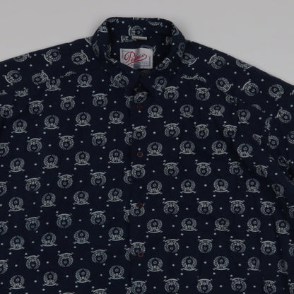 Mens UK Size L Pelaco Blue  Button-Up Short Sleeve Casual Shirt