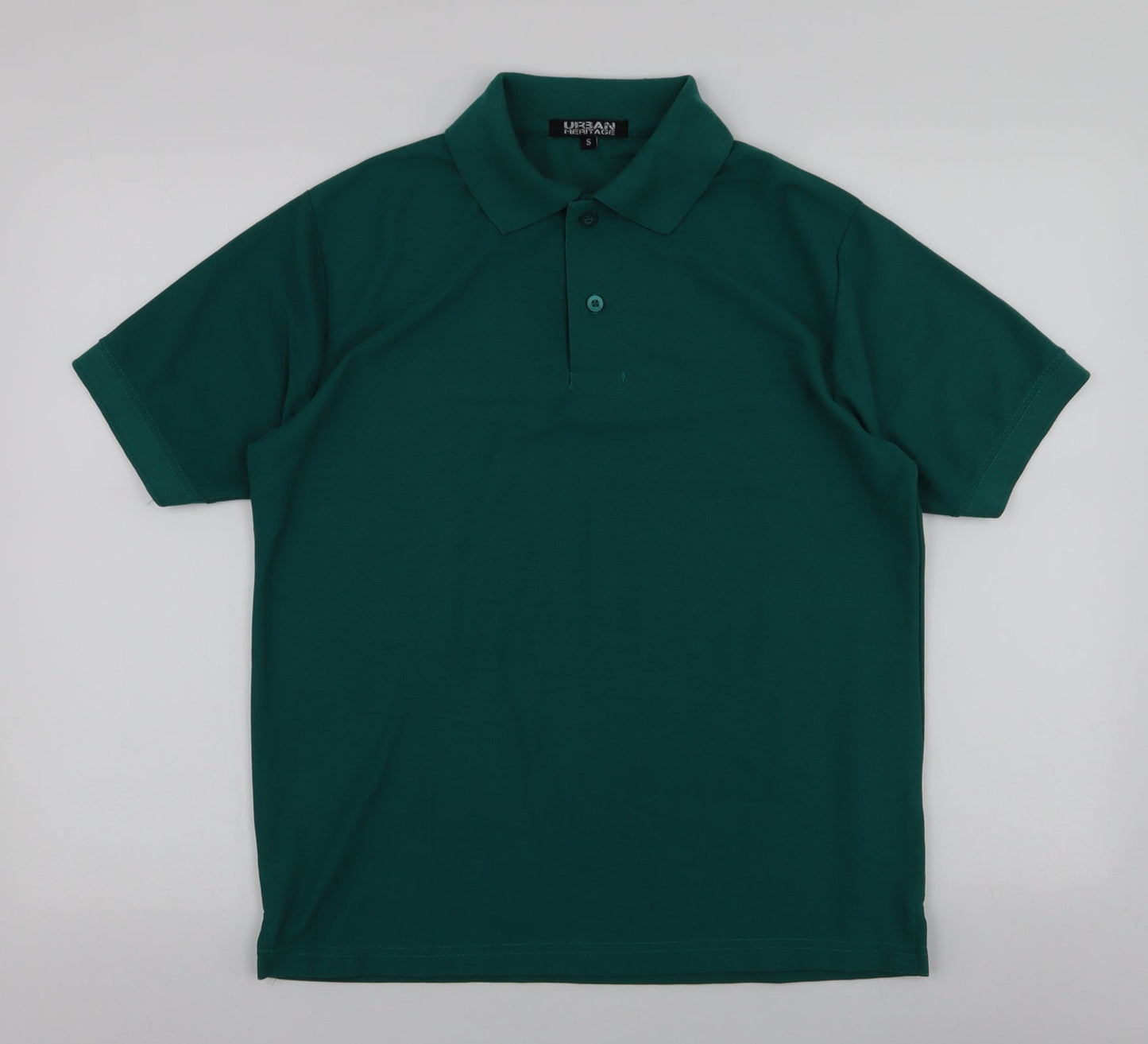 Urban Heritage Mens Green  Polyester  Polo Size S Collared Button