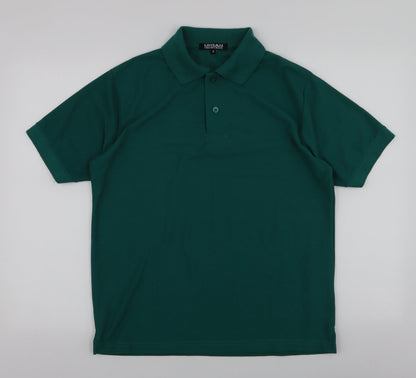 Urban Heritage Mens Green  Polyester  Polo Size S Collared Button