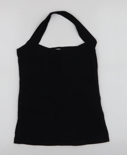 Aokaisha Womens Black  Polyester Jersey Tank Size XL Halter