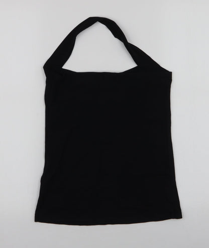 Aokaisha Womens Black  Polyester Jersey Tank Size XL Halter