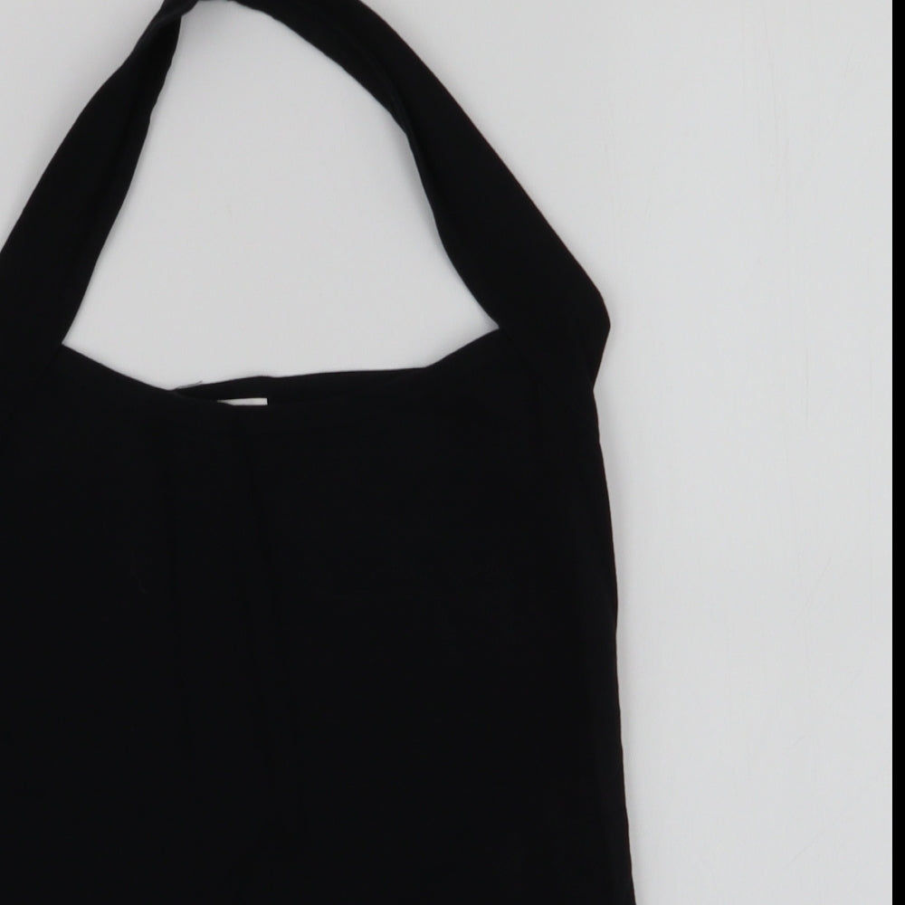 Aokaisha Womens Black  Polyester Jersey Tank Size XL Halter