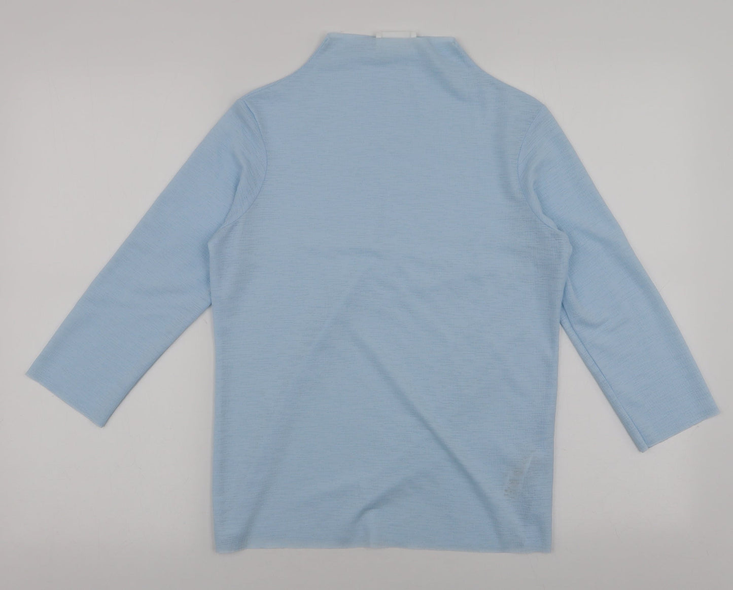 Savida Womens Blue  Polyester Basic Blouse Size 10 High Neck