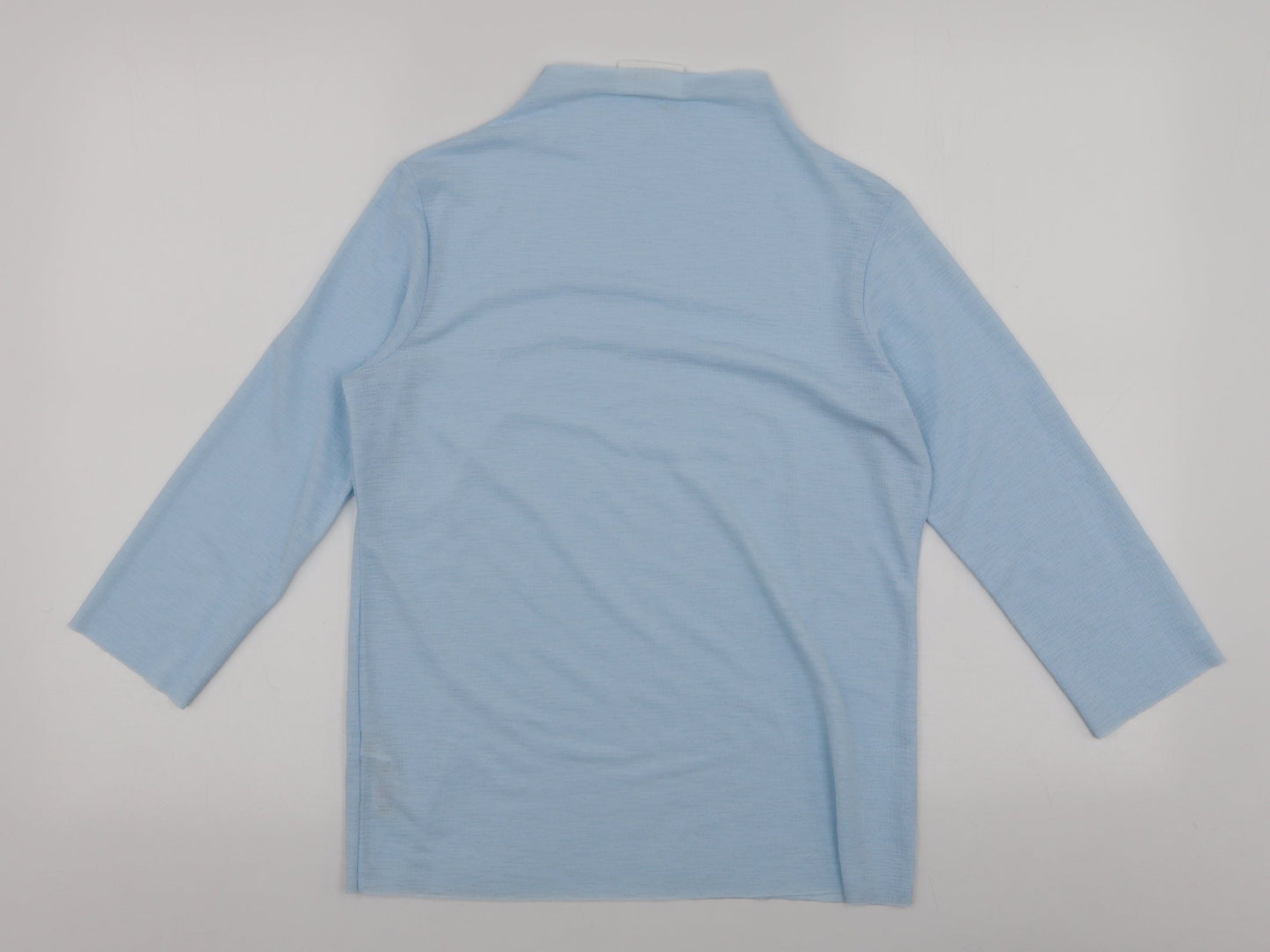 Savida Womens Blue  Polyester Basic Blouse Size 10 High Neck