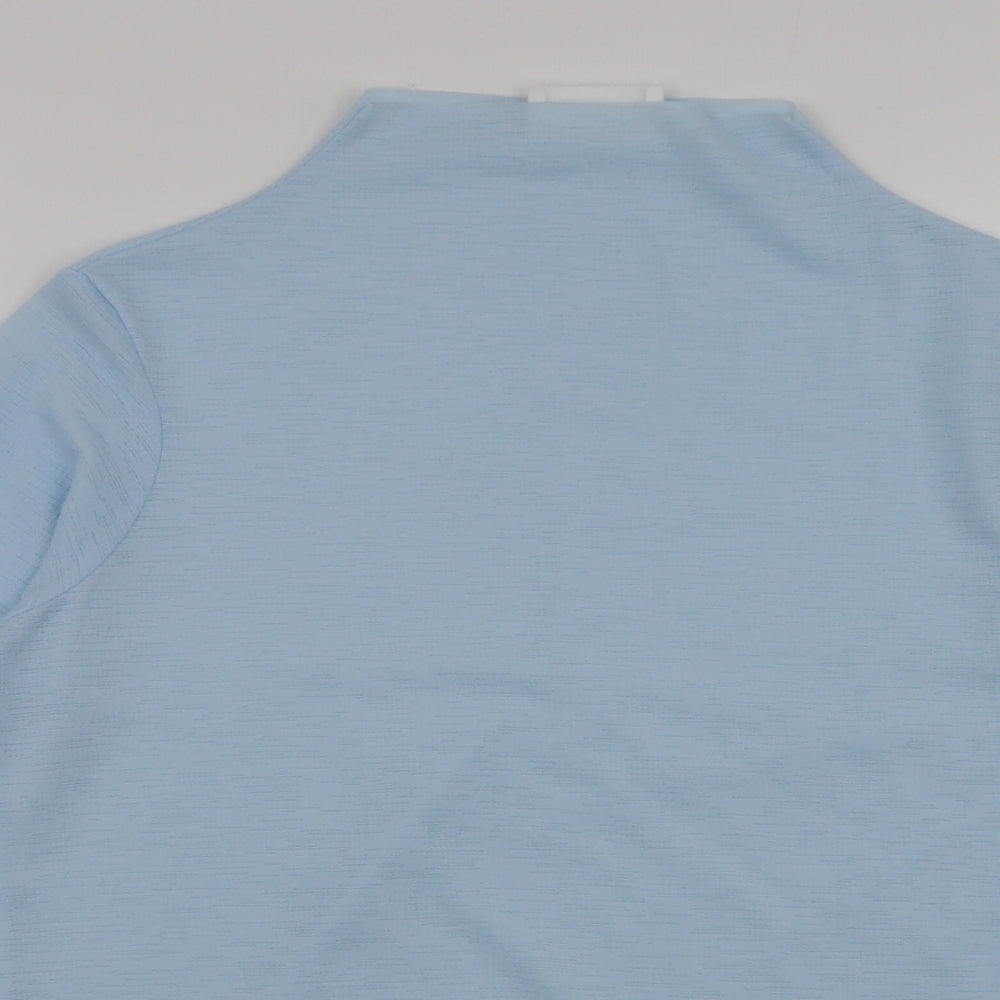 Savida Womens Blue  Polyester Basic Blouse Size 10 High Neck