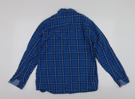Mens UK Size XL Mineral Blue  Button-Up Long Sleeve Casual Shirt