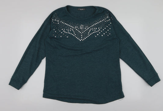 Womens UK Size 14 South Green Pullover Jumper