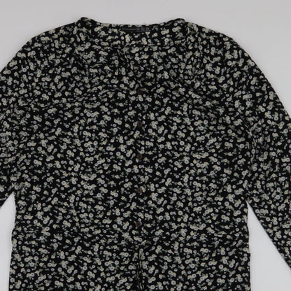 Atmosphere Womens Multicoloured Floral Polyester A-Line  Size 14  Round Neck Button