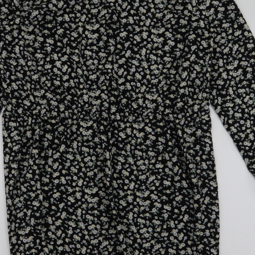 Atmosphere Womens Multicoloured Floral Polyester A-Line  Size 14  Round Neck Button