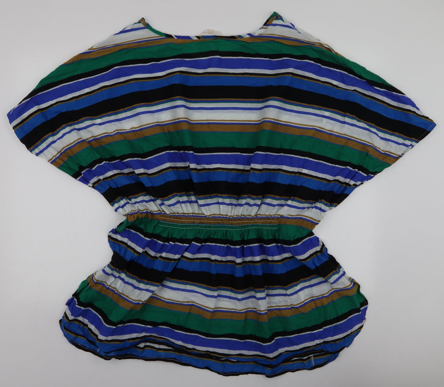 NEXT Womens Multicoloured Striped 100% Cotton A-Line  Size M  V-Neck Pullover - Beach cover up