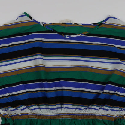 NEXT Womens Multicoloured Striped 100% Cotton A-Line  Size M  V-Neck Pullover - Beach cover up