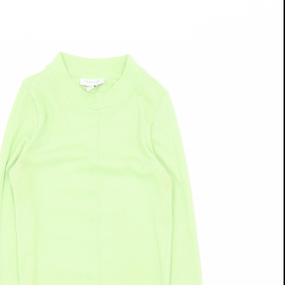 Womens UK Size 8 Topshop Green Basic T-Shirt