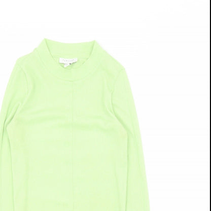 Womens UK Size 8 Topshop Green Basic T-Shirt