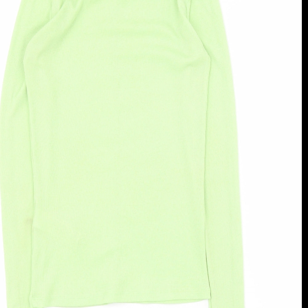 Womens UK Size 8 Topshop Green Basic T-Shirt